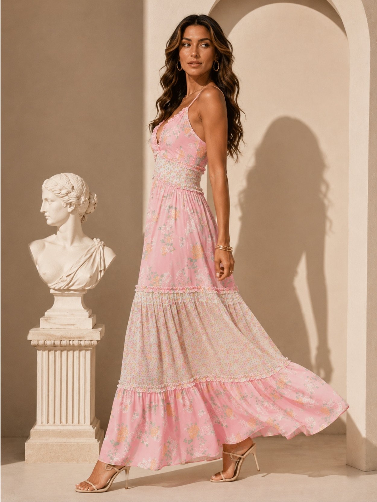 Floral Lace Trim Maxi Sundress SK61735 - Image 3