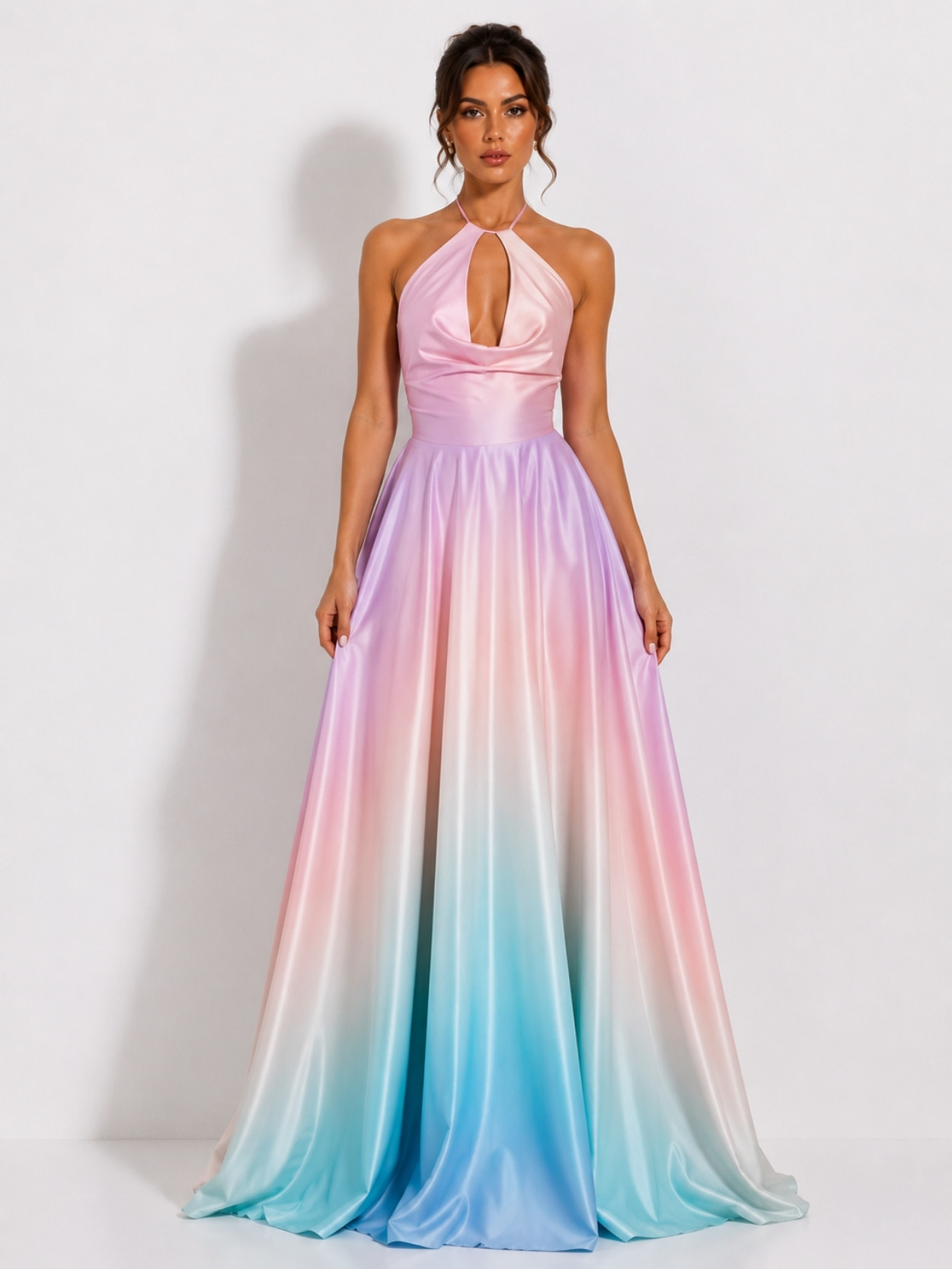 Pastel Gradient Halter Maxi Dress SK61929 - Image 2