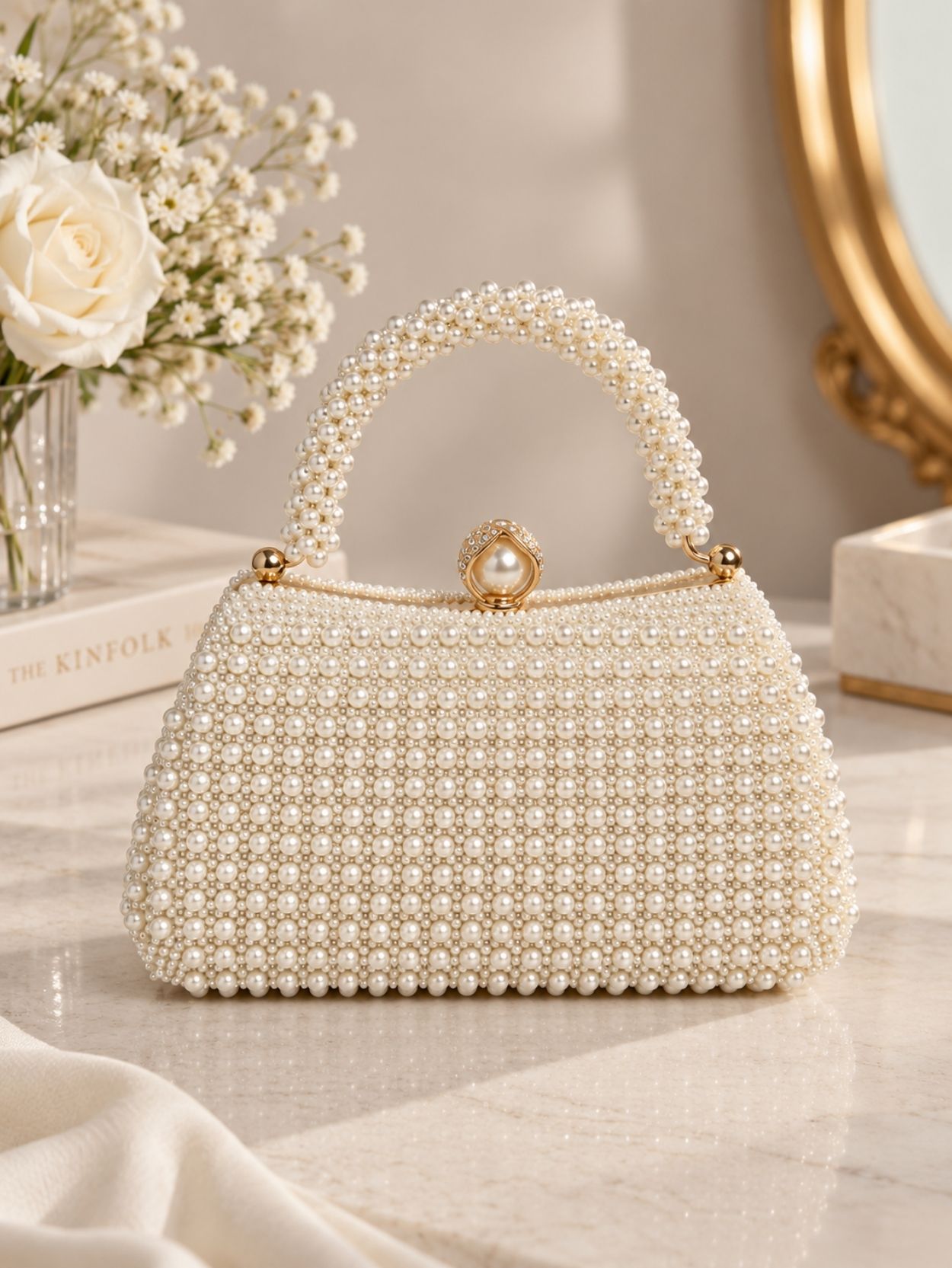 Pearl Beaded Evening Clutch Bag SK62943 - Image 4