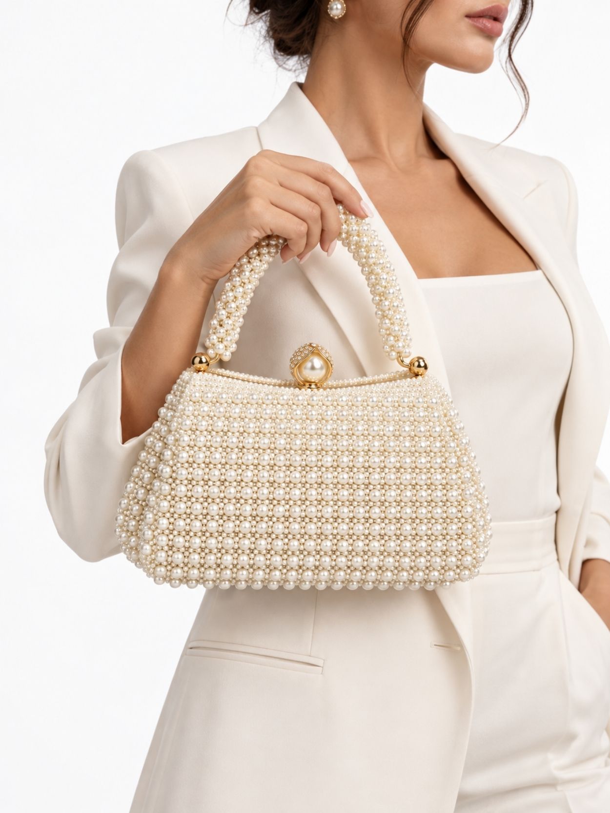 Pearl Beaded Evening Clutch Bag SK62943