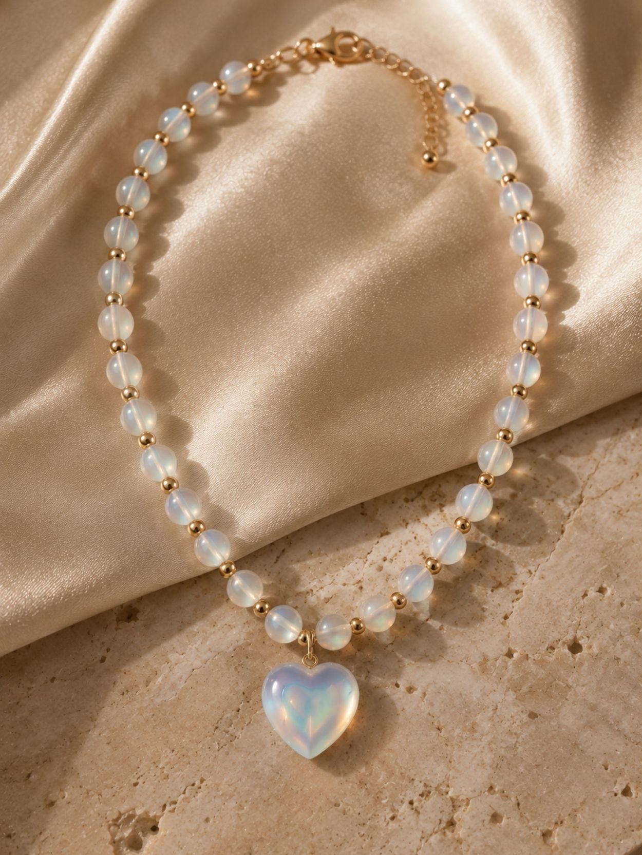 Ethiopian Opal Heart Pendant Necklace SK62796 - Image 5