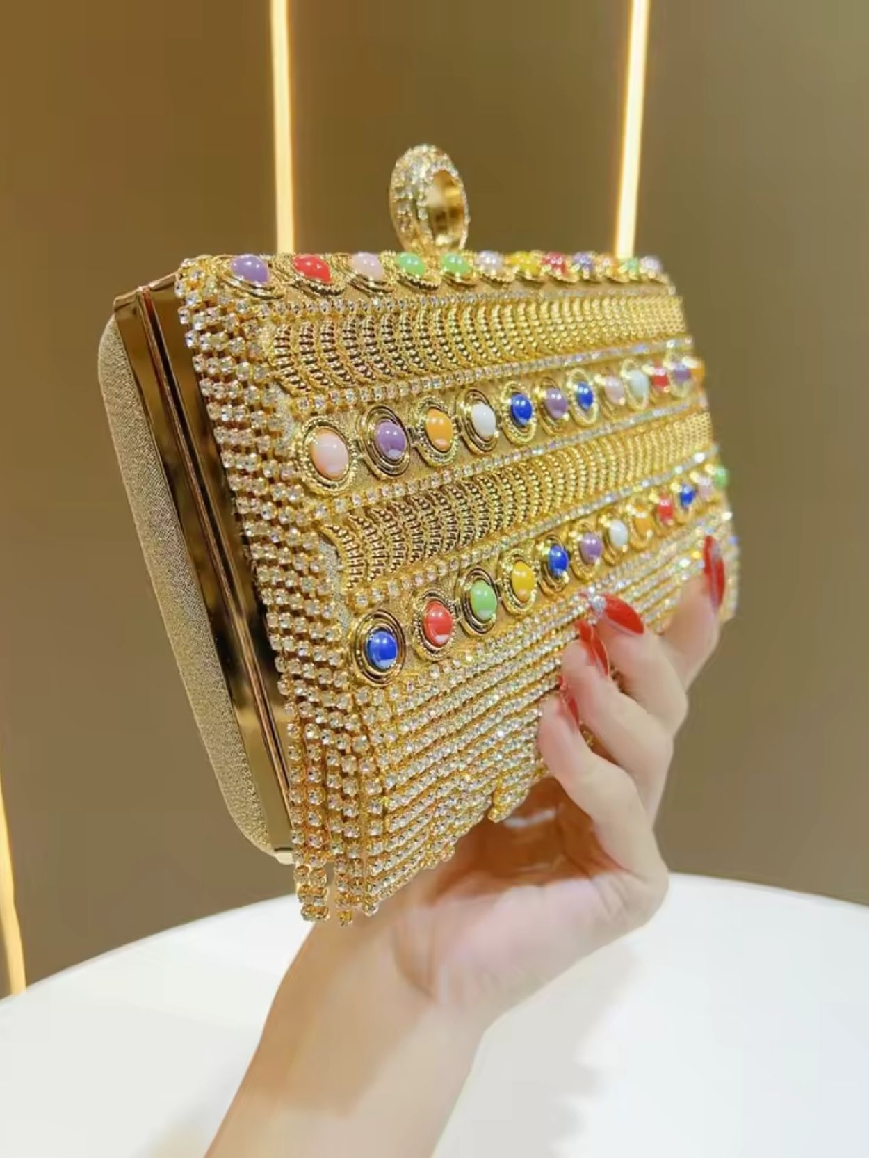 Luxury Sequin Tassel Evening Clutch Bag SK62968 - Image 6
