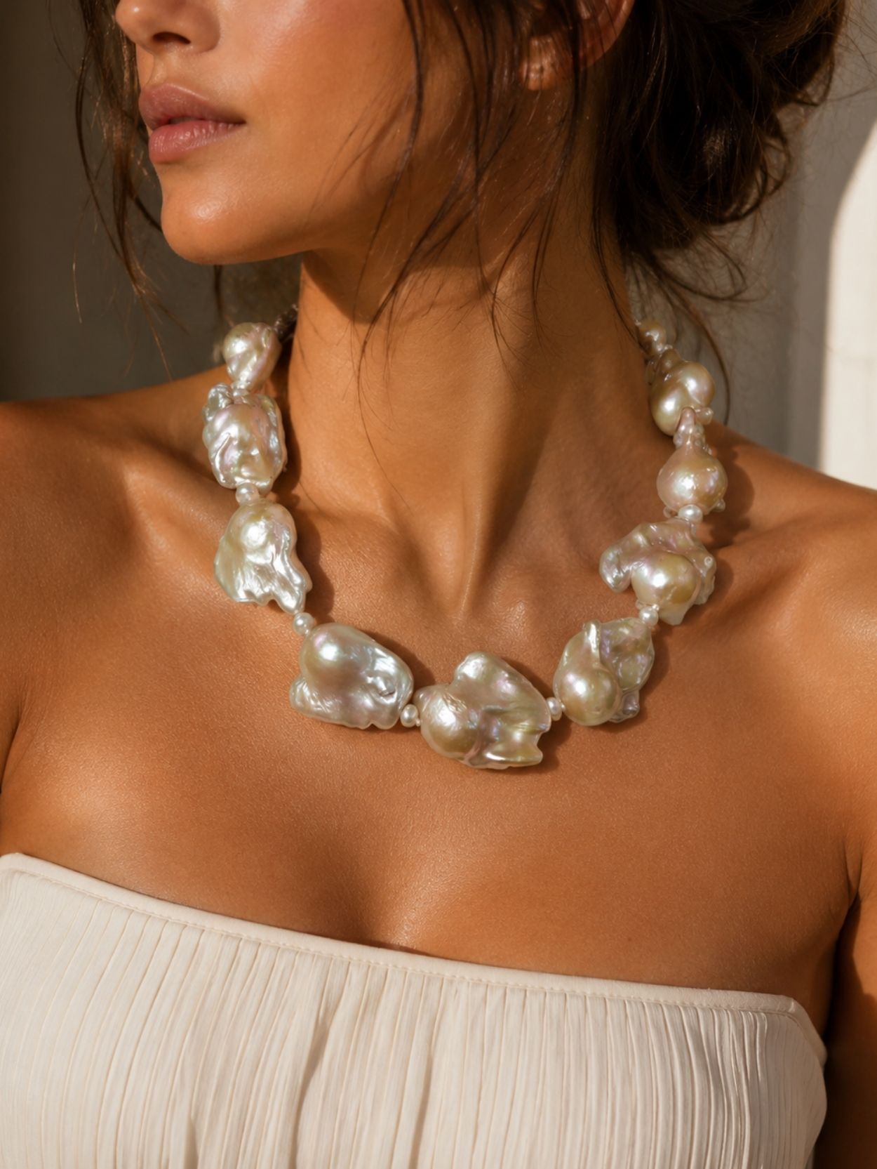 Natural Baroque Pearl Statement Necklace SK62903