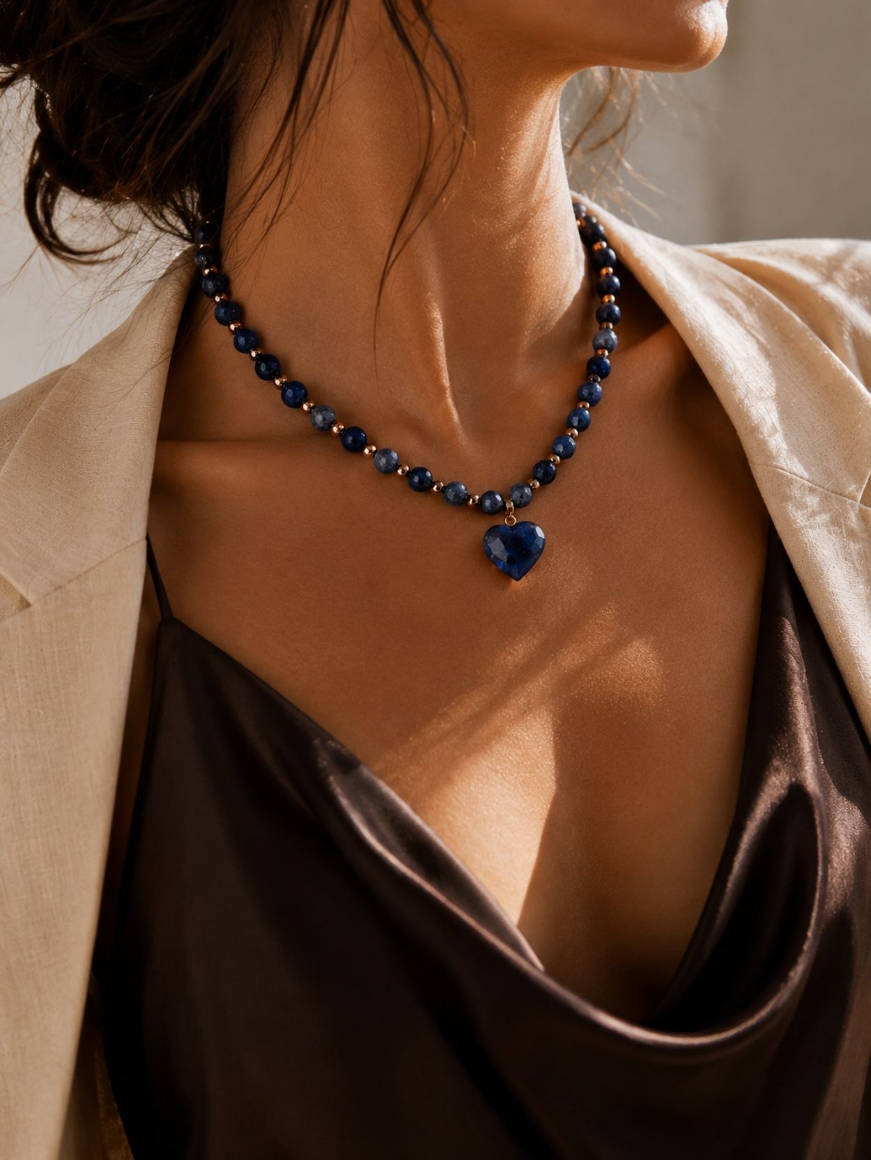 Natural Lapis Lazuli Heart Necklace SK62791 - Image 3
