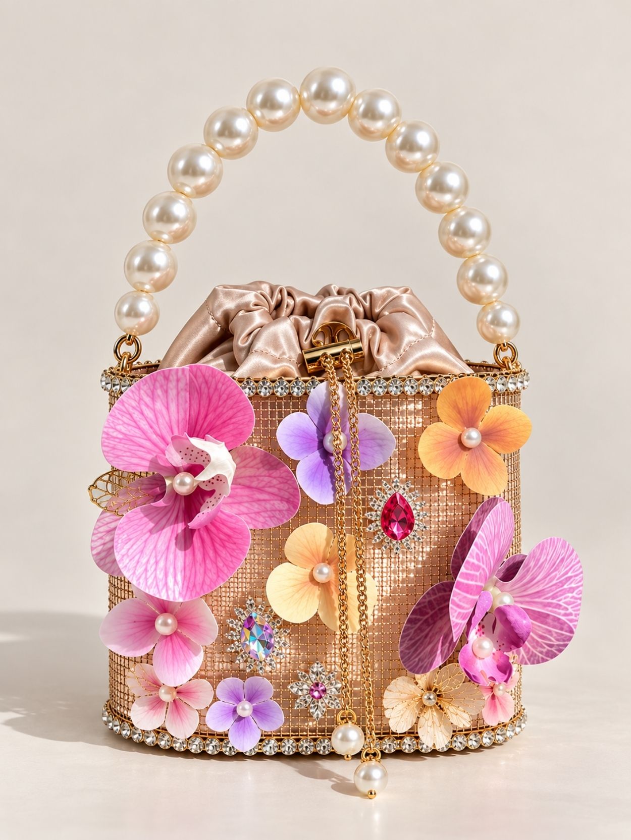 Pearl Flower Handle Clutch Bag for Women SK62956 - Image 2