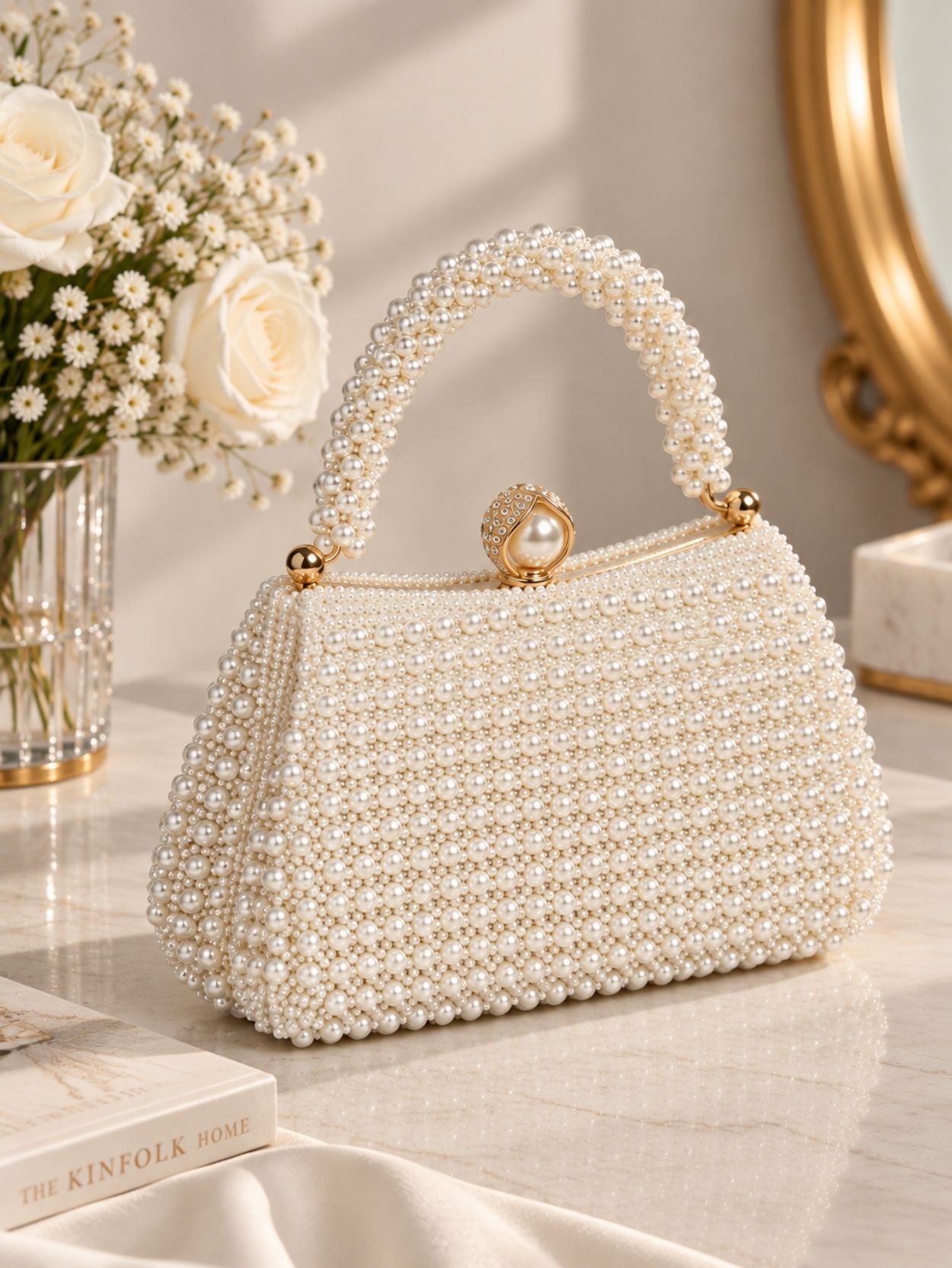 Pearl Beaded Evening Clutch Bag SK62943 - Image 3