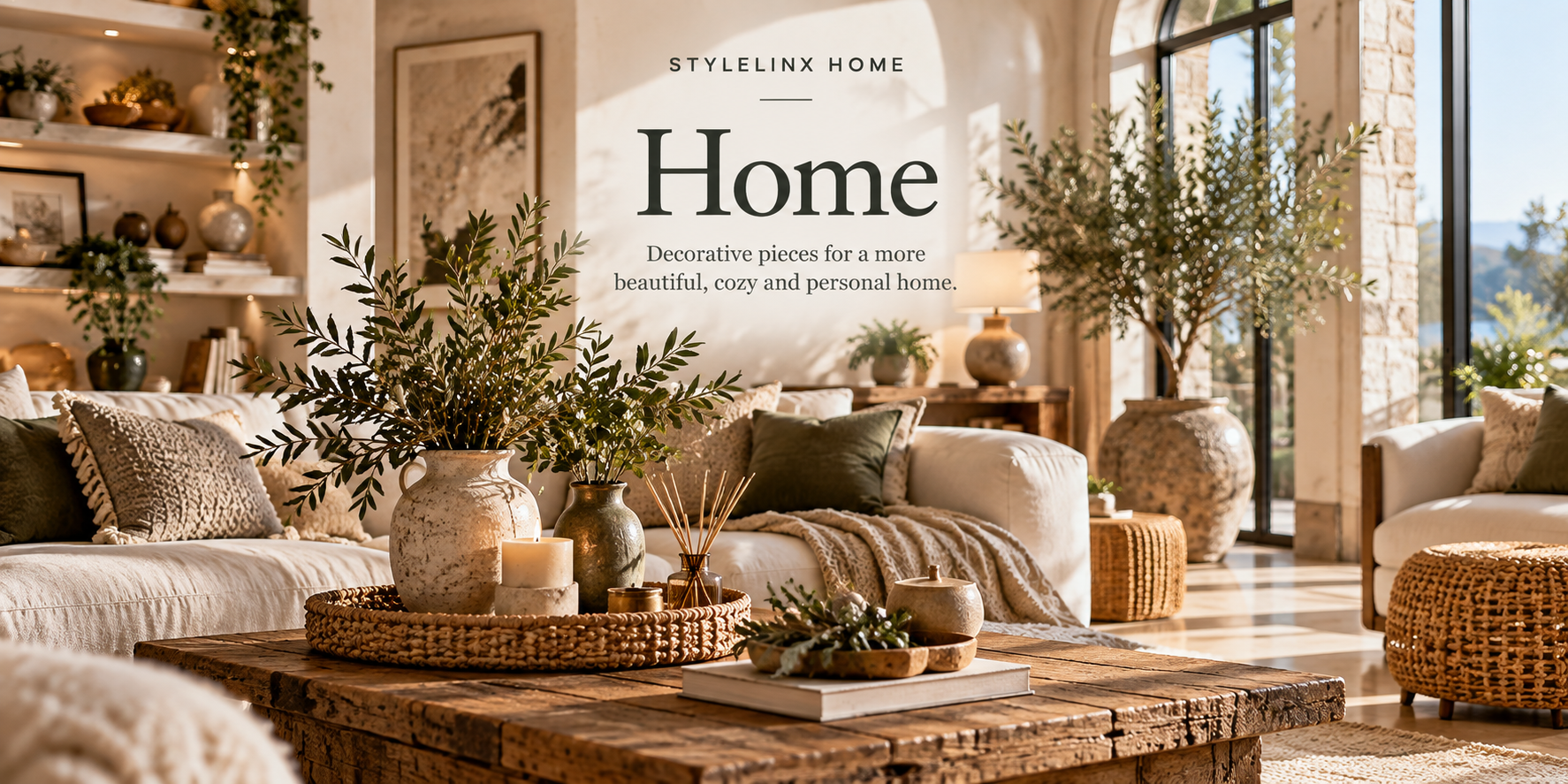 home decor, Christmas & holiday decorations, lighting, cozy textiles, wall decor, kitchen & dining accents, garden & patio pieces, and candles & lanterns.